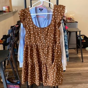 Brown romper with flowers